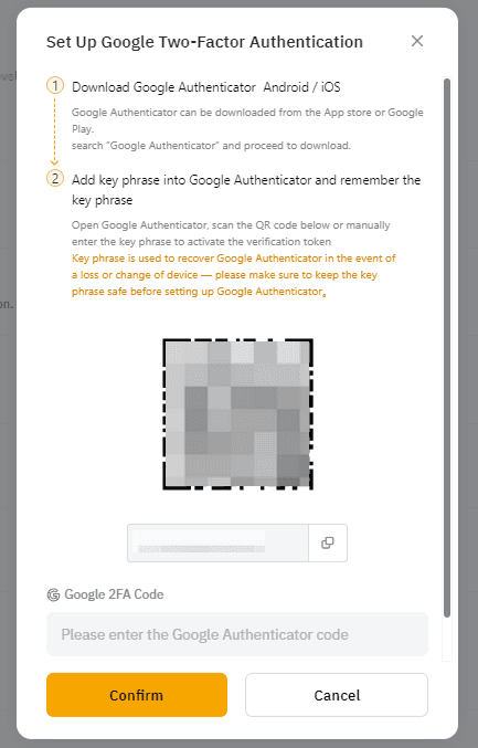 Connect your Bybit API to CryptiDex, step by step - Google 2FA modal